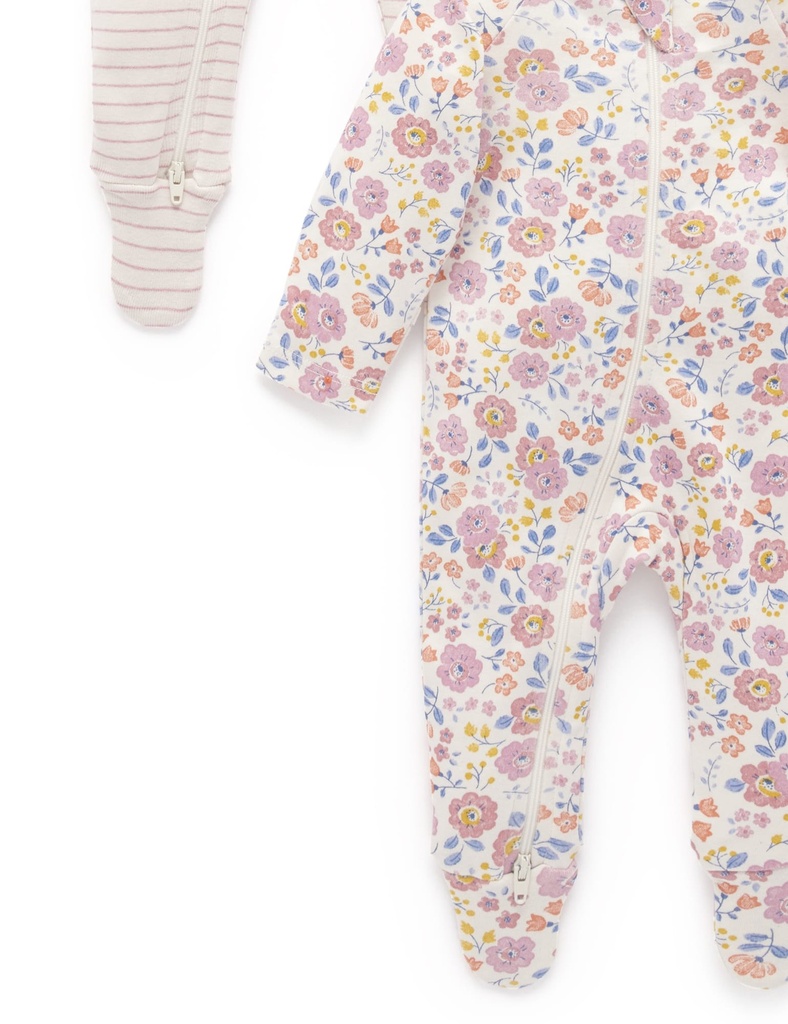 Purebaby | Pansy Zip Growsuit 2 Pack