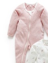 Purebaby | Vanilla Blossom Zip Growsuit 2 Pack