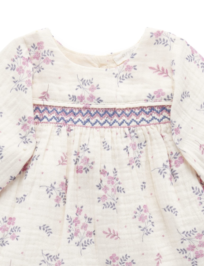 Purebaby | Winter Posie Smocked Dress