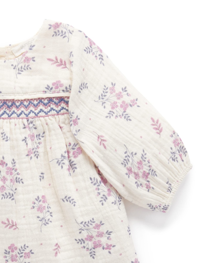 Purebaby | Winter Posie Smocked Dress