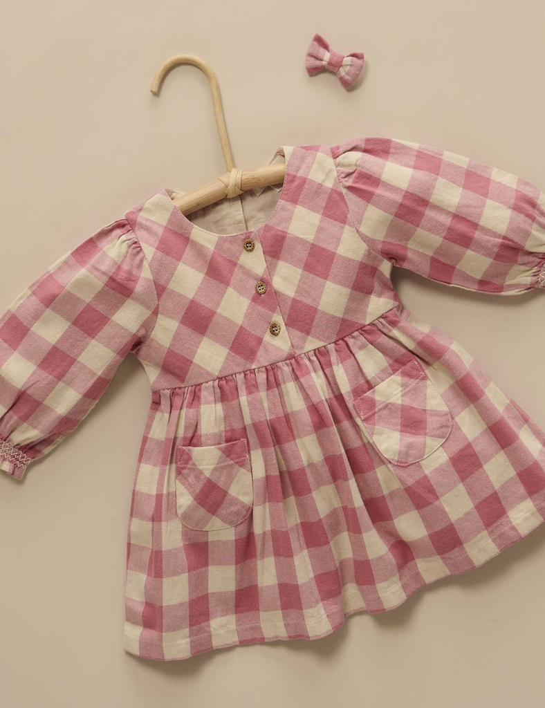 Purebaby | Beetroot Check Dress