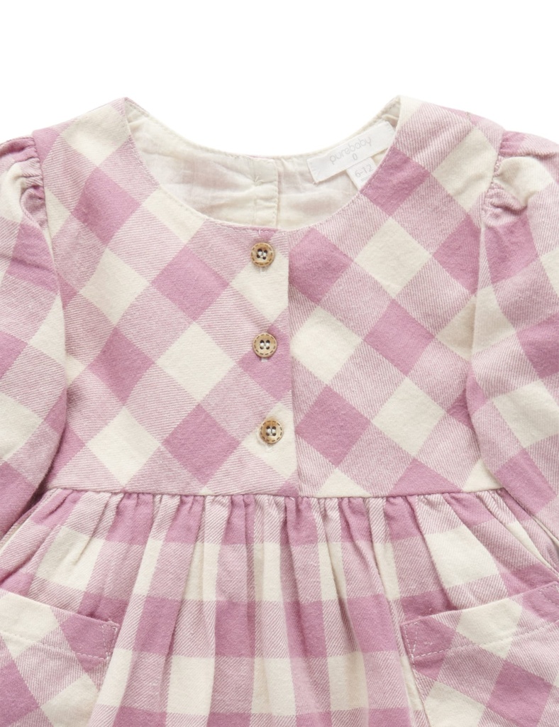 Purebaby | Beetroot Check Dress