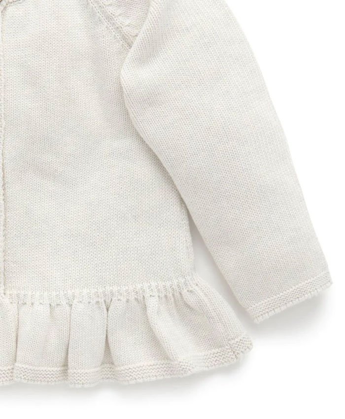 Purebaby | Cloud Melange Ruffle Cardigan