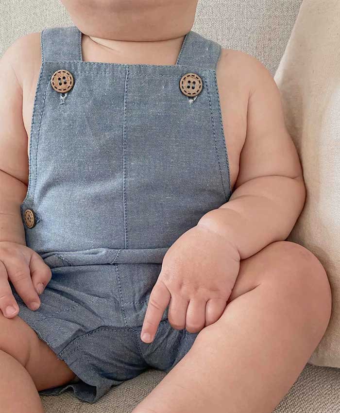 Purebaby | Faded Blue Chambray Overalls