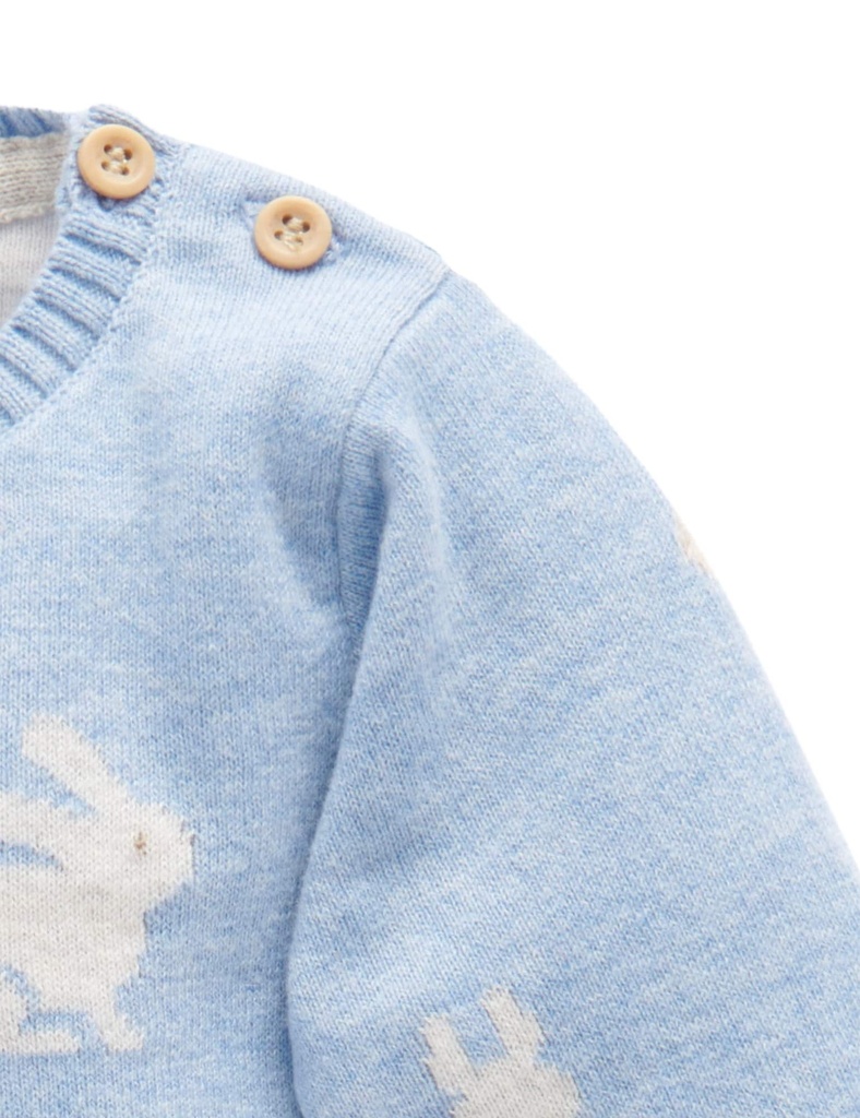 Purebaby | Bunny Friends Jumper - Frozen