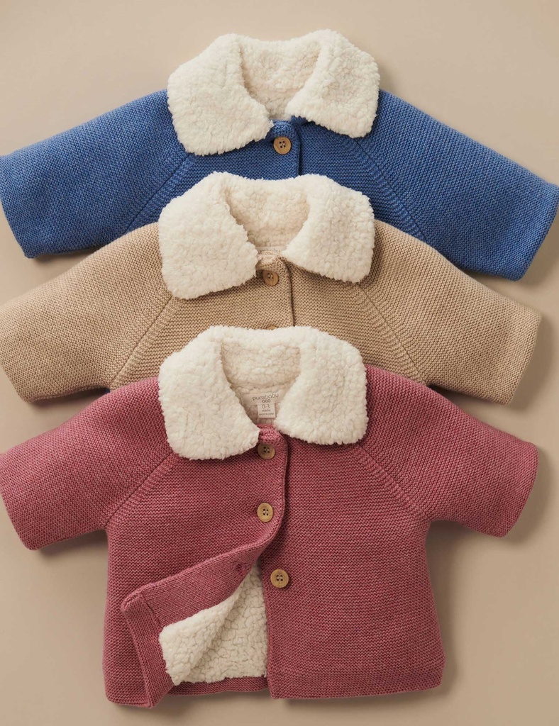 Purebaby | Shearling Lined Cardigan