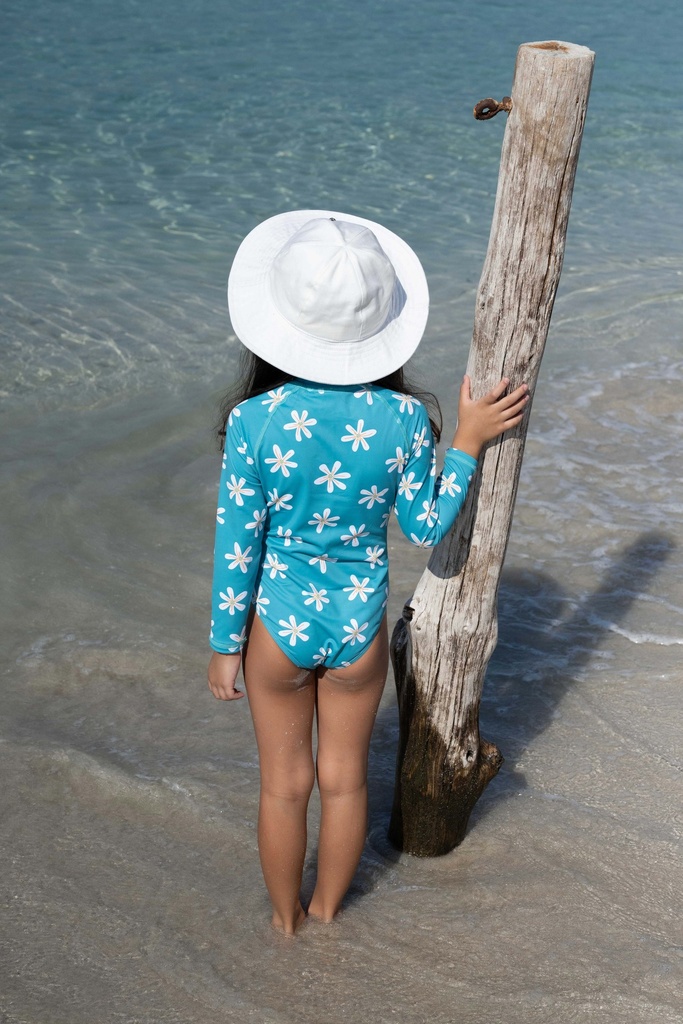 Badawii | Girl Swimsuit - Tropical Flower Deep Green