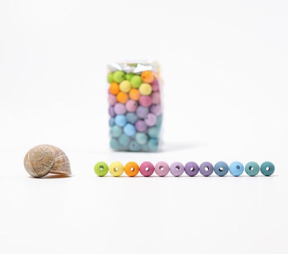 Grimms | 120 Small Pastel Wooden Beads