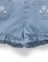 Purebaby | Faded Denim Ruffle Shorts