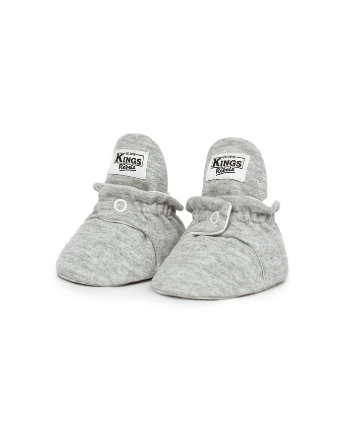 Kings & Rebels | Classic Cotton Baby Booties - Grey