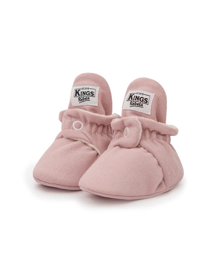 Kings & Rebels | Classic Gamuza Baby Booties - Rosewood