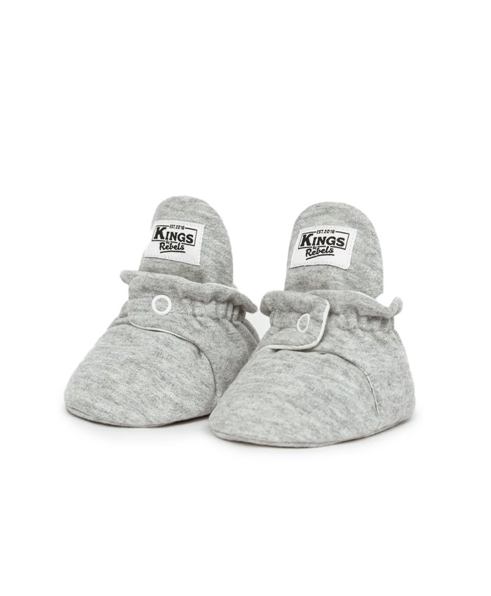 Kings & Rebels | Cotton Baby Booties - Light Grey