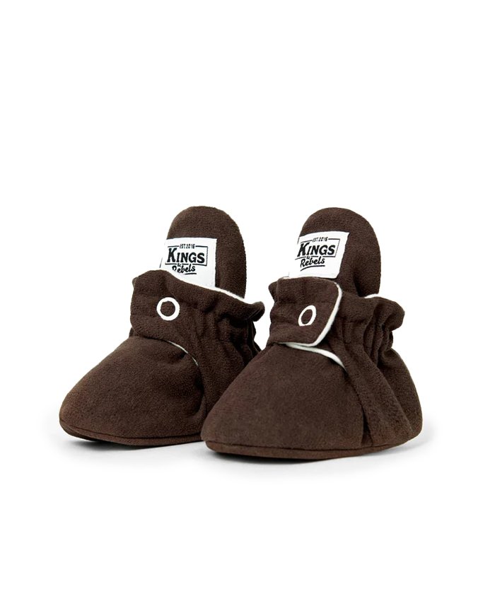 Kings & Rebels | Classic Gamuza Baby Booties - Chocolate