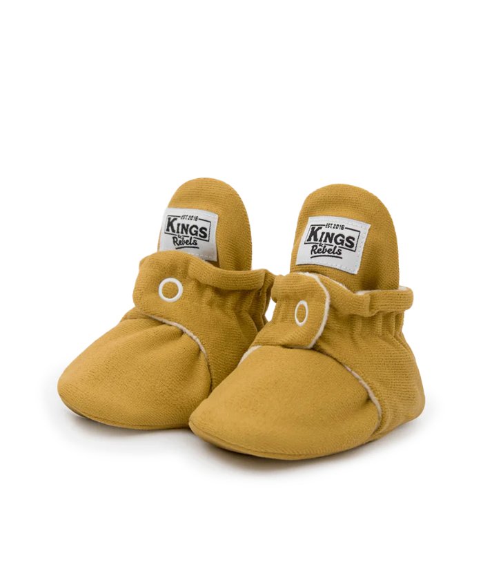 Kings & Rebels | Classic Gamuza Baby Booties - Mustard