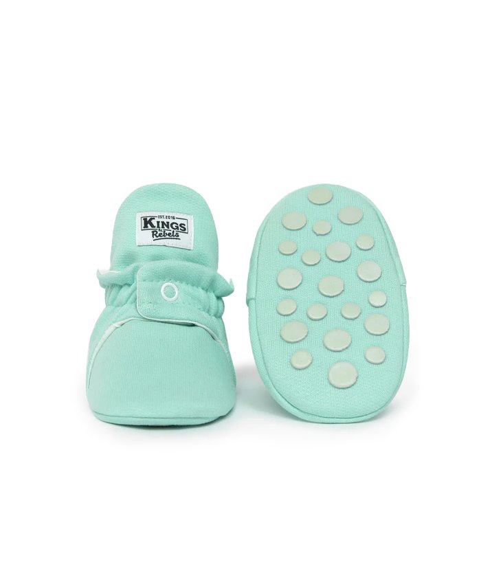 Kings & Rebels | Gripper Cotton Baby Booties - Mint