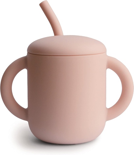 [MUS021003] Mushie | Silicone Training Cup + Straw (Blush)