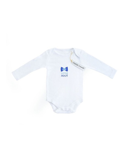 [12682] Petite Lamb | Little Man Long Sleeve Bodysuit (12-18m)