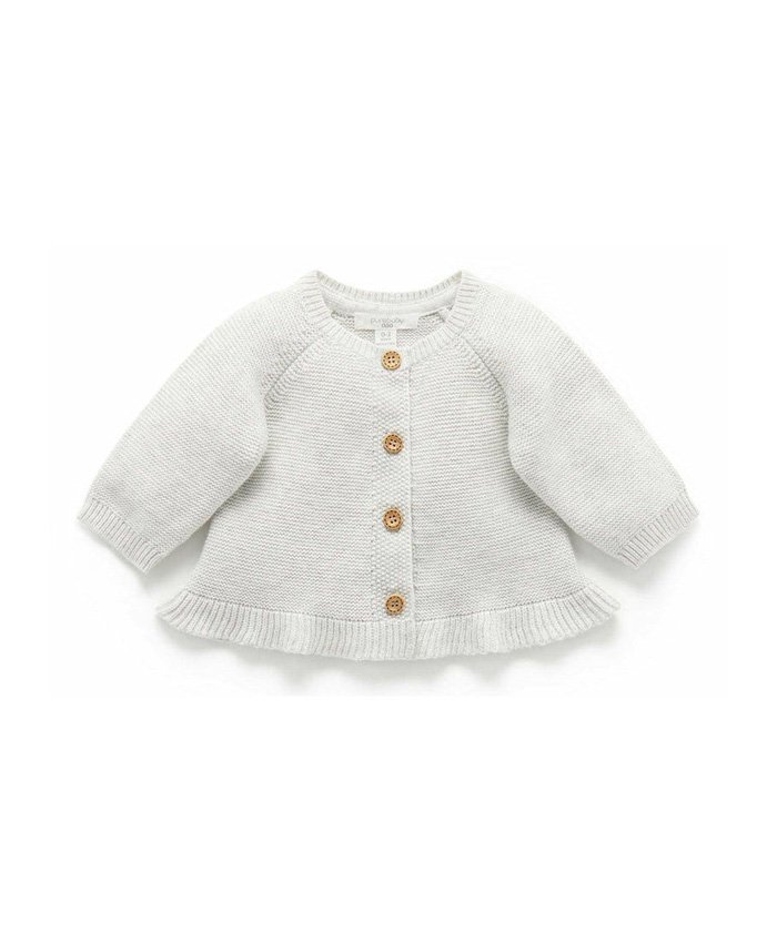 Purebaby | Cloud Melange Ruffle Cardigan