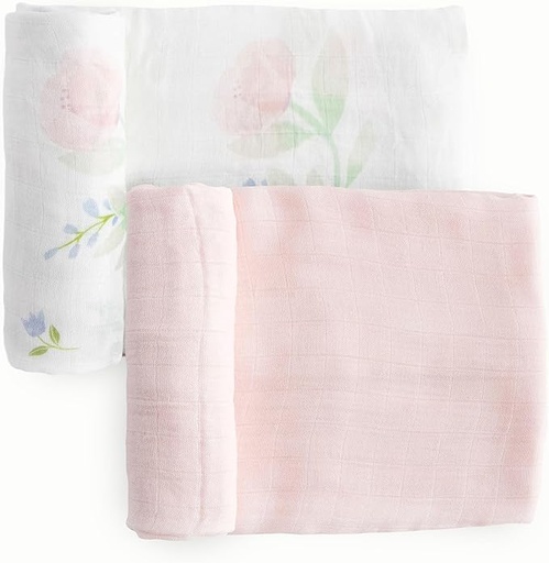 [UB0417] Little Unicorn | Deluxe Muslin Swaddle 2 Pack (Blush Peony)