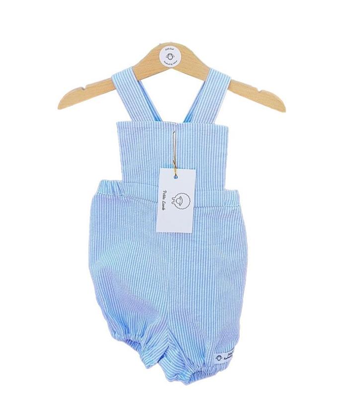 Petite Lamb | Blue Stripe Crossover Romper