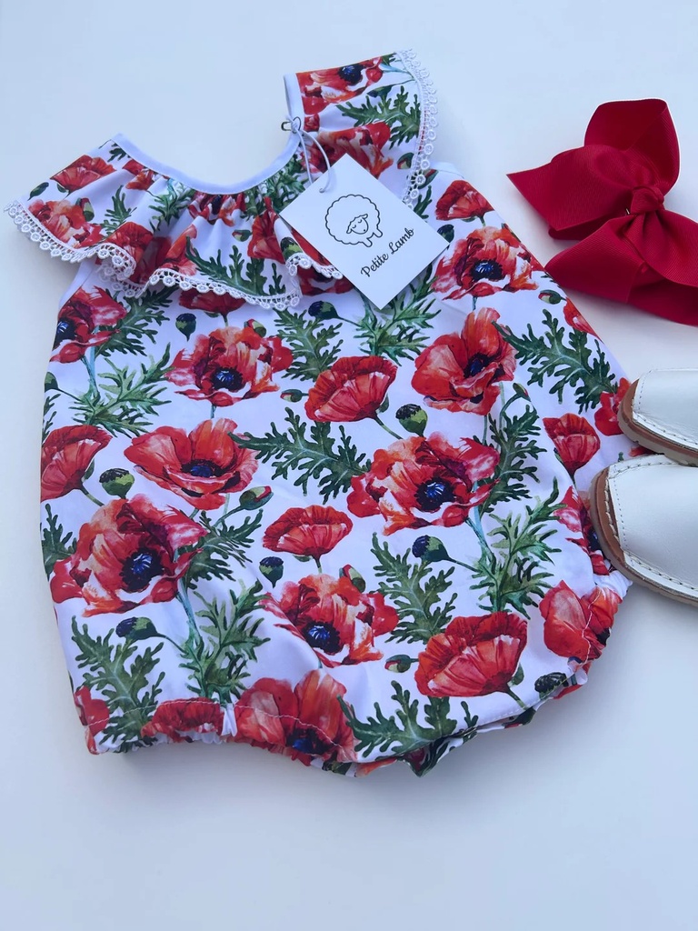 Petite Lamb | Poppy Ruffle Collar Romper