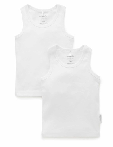 Purebaby | Ribbed Singlet 2 Pack