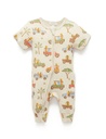 Purebaby | Safari Rib Zip Growsuit