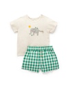 Purebaby | Palm Gingham Tee & Short Set