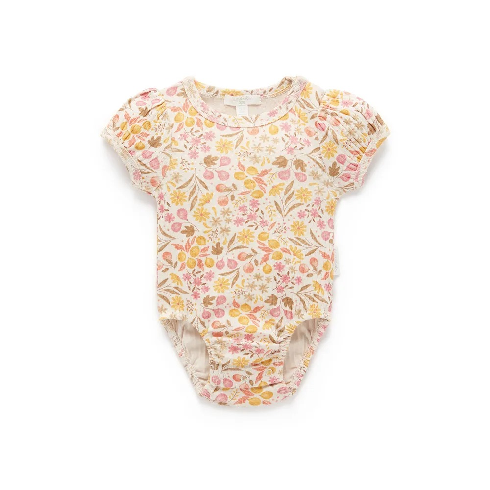 Purebaby | Fruits & Flowers Rib Bodysuit