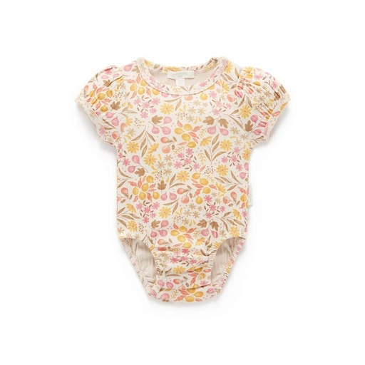 [9336995333061] Purebaby | Fruits & Flowers Rib Bodysuit (2y)