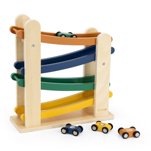 [36-556] Trixie | Wooden Ramp Racer with 4 Cars