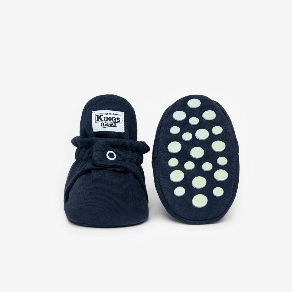 Kings & Rebels | Gripper Cotton Baby Booties - Navy Blue