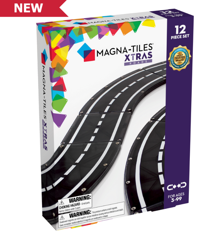 Magna-Tiles | XTRAS: Roads 12-Piece Set