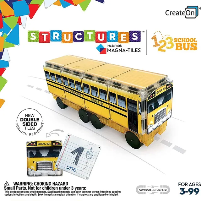 Magna-Tiles | Structures 123 School Bus