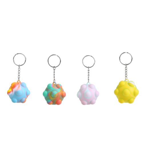 [PTB-KC-3DBALL] POP The BUBBLE | 3D Keychain Fidget Stress Ball (Assorted)