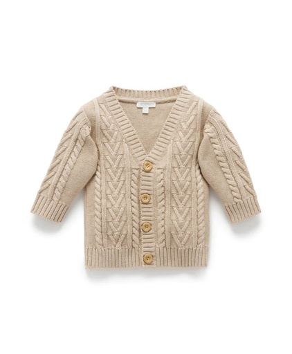 Purebaby | Classic Biscuit Cable Cardigan