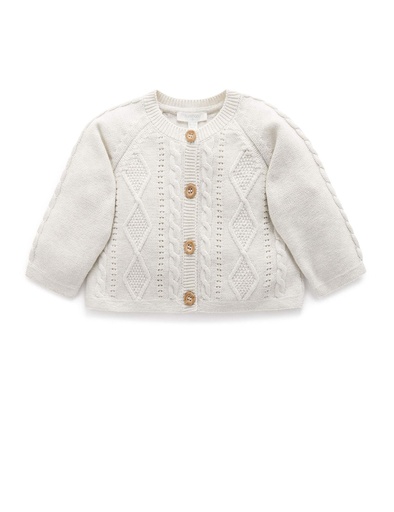 Purebaby | Cloud Melange Cable Cardigan