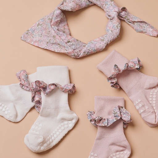 GoBabyGo | Non-Slip Liberty Ruffle Bamboo Socks