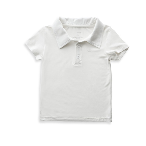 Anvi Baby | Bamboo Spandex Polo T-shirt - White