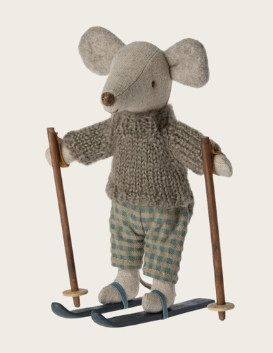 [17-3212-00] Maileg | Winter Mouse with Ski Set - Big Brother