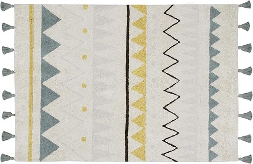 [C-AZ-NVB-L] Lorena Canals | Azteca Vintage Blue - Washable Rug